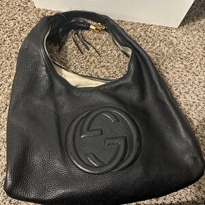 Vintage Gucci black leather bag
